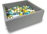 Bacino Di Asciugatura 110X110X40Cm Grigio Con 600 Palline: Bianco, Grigio, Turchese, Giallo, Menta
