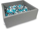 Bacino Di Asciugatura 110X110X40Cm Grigio Con 600 Palline: Turchese, Grigio, Perla