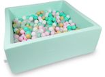Piscina A Secco 110X110X40Cm Menta Con 600 Palline: Bianco, Rosa, Trasparente, Beige, Menta