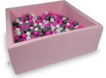 Bacino Di Asciugatura 110X110X40Cm Rosa Cipria Con 600 Palline: Bianco, Grigio, Rosa