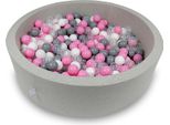 Bacino Di Asciugatura 110X30Cm Grigio Chiaro Con 400 Palline: Trasparente, Bianco, Grigio, Rosa Cipria