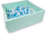 Piscina A Secco 110X110X40Cm Menta Con 600 Palline: Turchese, Bianco, Trasparente, Azzurro