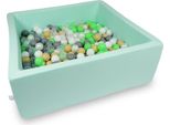 Bacino Di Asciugatura 110X110X40Cm Menta Con 600 Palline: Verde Chiaro, Bianco, Trasparente, Madreperla, Beige, Grigio