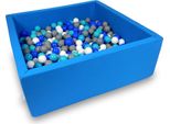 Bacino Di Asciugatura 110X110X40Cm Blu Con 600 Palline: Turchese, Blu, Bianco, Grigio