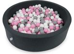 Bacino Di Asciugatura 110X30Cm In Grafite Con 400 Palline: Rosa Cipria, Grigio, Bianco