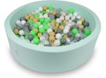 Dry Pool 110X30Cm Menta Con 400 Palline: Verde Chiaro, Bianco, Trasparente, Madreperla, Beige, Grigio