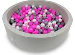 Bacinella 110X30Cm Grigio Chiaro Con 400 Palline: Rosa, Madreperla, Grigio