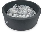 Bacinella 110X40Cm In Grafite Con 500 Palline: Madreperla, Argento, Trasparente