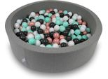 Bacino Di Asciugatura 110X30Cm Grigio Con 400 Palline: Bianco, Oro Rosa, Menta Chiaro, Grafite