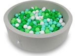 Bacinella 110X30Cm Grigio Chiaro Con 400 Palline: Bianco, Verde Chiaro, Menta, Verde