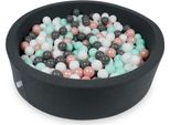 Piscina Asciutta 110X30Cm In Grafite Con 400 Palline: Bianco, Oro Rosa, Menta Chiara, Grafite