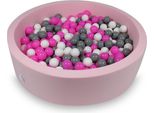 Bacino Di Asciugatura 110X30Cm Rosa Cipria Con 400 Palline: Bianco, Grigio, Rosa