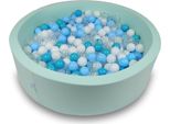 Piscina Asciutta 110X30Cm Menta Con 400 Palline: Turchese, Bianco, Trasparente, Azzurro