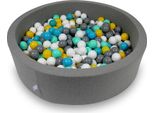 Bacinella Per Asciugare 110X30Cm Grigia Con 400 Palline: Bianco, Grigio, Turchese, Giallo, Menta