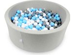 Bacino Di Asciugatura 110X40Cm Grigio Chiaro Con 500 Palline: Azzurro, Bianco, Grigio