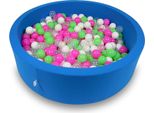 Bacino Di Asciugatura 110X30Cm Blu Con 400 Palline: Verde Chiaro, Rosa, Bianco, Trasparente