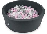 Bacinella Di Asciugatura 110X40Cm In Grafite Con 500 Palline: Rosa Chiaro, Bianco, Argento, Trasparente