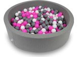 Bacino Di Asciugatura 110X30Cm Grigio Con 400 Palline: Bianco, Grigio, Rosa