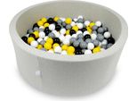 Bacino Di Asciugatura 110X40Cm Grigio Chiaro Con 500 Palline: Giallo, Bianco, Grigio, Nero
