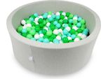 Vaschetta Di Asciugatura 110X40Cm Grigio Chiaro Con 500 Palline: Bianco, Verde Chiaro, Menta, Verde