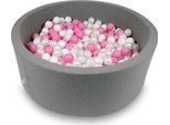 Bacino Di Asciugatura 110X40Cm Grigio Con 500 Palline: Bianco, Madreperla, Rosa Cipria