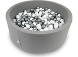 Bacino Di Asciugatura 110X40Cm Grigio Con 500 Palline: Bianco, Argento