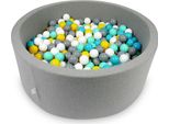 Bacinella Per Asciugare 110X40Cm Grigia Con 500 Palline: Bianco, Grigio, Turchese, Giallo, Menta