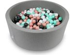 Bacino Di Asciugatura 110X40Cm Grigio Con 500 Palline: Bianco, Oro Rosa, Menta Chiaro, Grafite