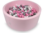 Bacino Di Asciugatura 110X40Cm Rosa Cipria Con 500 Palline: Bianco, Grigio, Rosa Cipria