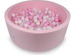Piscina Asciutta 110X40Cm Rosa Cipria Con 500 Palline: Rosa Chiaro, Bianco, Trasparente, Rosa Cipria