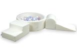 Parco Giochi In Schiuma Con Piscina 90X30 Boucle White 200 Palline: Trasparente, Bianca, Madreperla, Madreperla Rosa Chiaro, Madreperla Azzurra