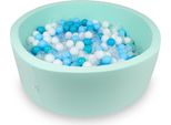 Piscina Asciutta 110X40Cm Menta Con 500 Palline: Turchese, Bianco, Trasparente, Azzurro