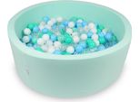 Piscina Asciutta 110X40Cm Menta Con 500 Palline: Azzurro, Trasparente, Menta, Bianco