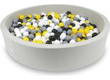 Bacino Di Asciugatura 130X30Cm Grigio Chiaro Con 600 Palline: Giallo, Bianco, Grigio, Nero