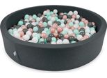 Piscina Asciutta 130X30Cm In Grafite Con 600 Palline: Bianco, Oro Rosa, Menta Chiara, Grafite