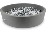 Bacino Di Asciugatura 130X30Cm Grigio Con 600 Palline: Bianco, Argento