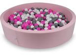 Bacino Di Asciugatura 130X30Cm Rosa Cipria Con 600 Palline: Bianco, Grigio, Rosa