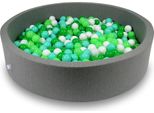 Bacino Di Asciugatura 130X30Cm Grigio Con 600 Palline: Bianco, Verde Chiaro, Menta, Verde