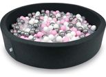 Bacino Di Asciugatura 130X30Cm In Grafite Con 600 Palline: Rosa Chiaro, Bianco, Argento, Trasparente