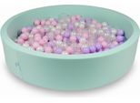 Piscina Secca 130X30Cm Menta Con 600 Palline: Rosa Chiaro, Madreperla, Trasparente, Erica