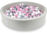 Bacino Di Asciugatura 130X30Cm Grigio Chiaro Con 600 Palline: Trasparente, Bianco, Grigio, Rosa Cipria