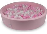Piscina Asciutta 130X30Cm Rosa Cipria Con 600 Palline: Rosa Chiaro, Bianco, Trasparente, Rosa Cipria