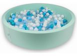 Piscina Asciutta 130X30Cm Menta Con 600 Palline: Turchese, Bianco, Trasparente, Azzurro