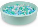 Piscina Asciutta 130X30Cm Menta Con 600 Palline: Azzurro, Trasparente, Menta, Bianco