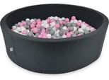Bacino Di Asciugatura 130X40Cm In Grafite Con 700 Palline: Rosa Cipria, Grigio, Bianco
