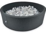 Bacinella 130X40Cm In Grafite Con 700 Palline: Madreperla, Argento, Trasparente