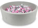 Bacino Di Asciugatura 130X40Cm Grigio Chiaro Con 700 Palline: Trasparente, Bianco, Grigio, Rosa Cipria