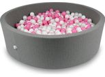 Bacino Di Asciugatura 130X40Cm Grigio Con 700 Palline: Bianco, Madreperla, Rosa Cipria