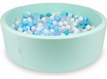 Piscina Asciutta 130X40Cm Menta Con 700 Palline: Turchese, Bianco, Trasparente, Azzurro