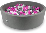 Bacino Di Asciugatura 130X40Cm Grigio Con 700 Palline: Bianco, Grigio, Rosa